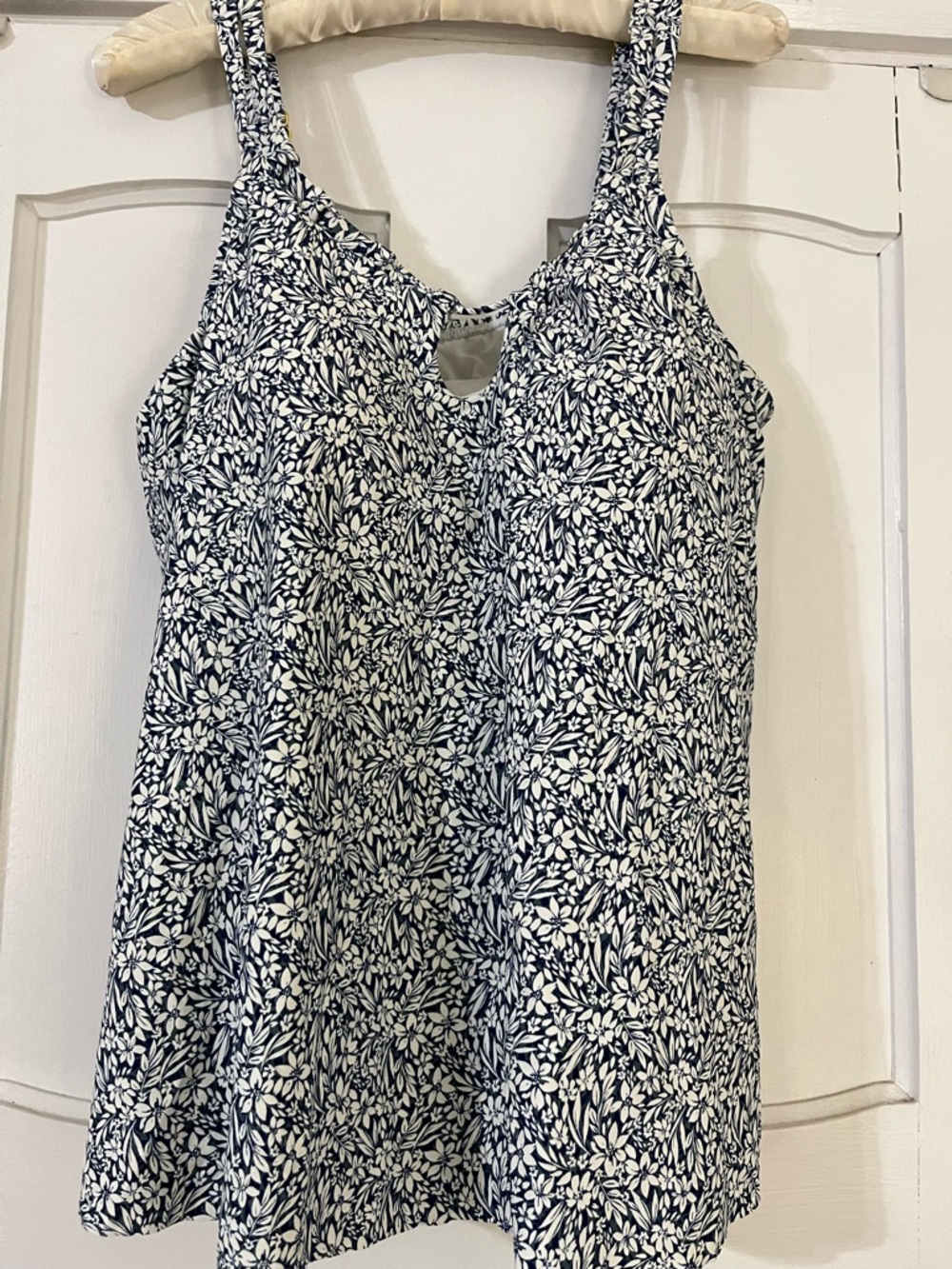 Sunsets Escape Women's Sadie Flowy Navy and White Floral Swim tankini top